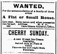 An advert for a cherry sunday