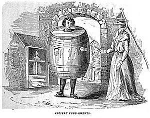 A nineteenth-century drawing of a drunkard's cloak