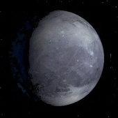 An artist's impression of the dwarf planet Pluto.