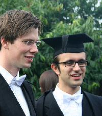 Two Oxford undergraduates in subfusc.