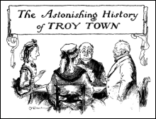 The title illustration from the first edition of Troy Town