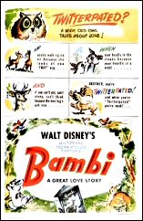 A film poster for the film Bambi, featuring the word 'twitterpated'.