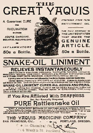 Advert for snake oil