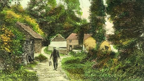 A broom-squire’s cottage, c 1900.
