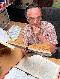 Michael Quinion in his office