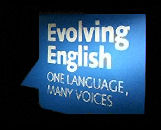 The logo of the Evolving English exhibition