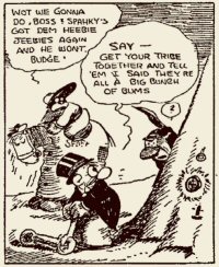 A frame from a 1923 Barney Google strip showing Barney and Spark Plug